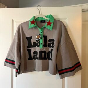 Women’s Lalaland Collared Cropped Tshirt NWT